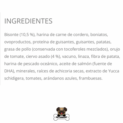 Composición, análisis garantizado y guía de alimentación del alimento Taste of the Wild Puppy Prairie para cachorros, con recomendaciones según edad y peso.