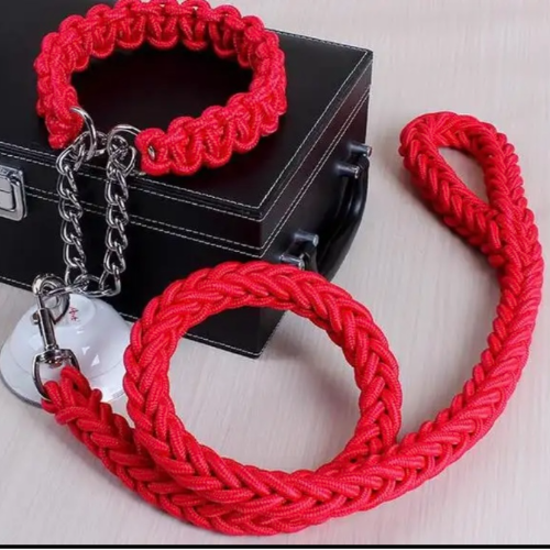 COLLAR Y LAZO TRENZADO ROJO